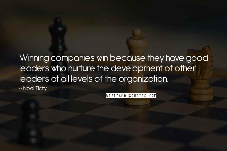 Noel Tichy quotes: Winning companies win because they have good leaders who nurture the development of other leaders at all levels of the organization.