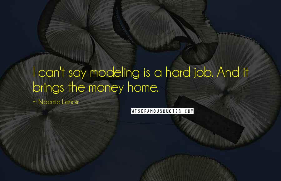 Noemie Lenoir quotes: I can't say modeling is a hard job. And it brings the money home.