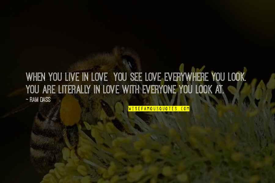 Noerr Law Quotes By Ram Dass: When you live in love You see love Noerr Law Quotes By Ram Dass: When you live in love You see love
