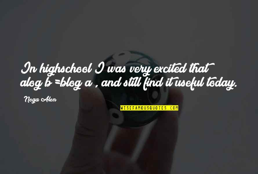 Noga Quotes By Noga Alon: In highschool I was very excited that alog(b)=blog(a),