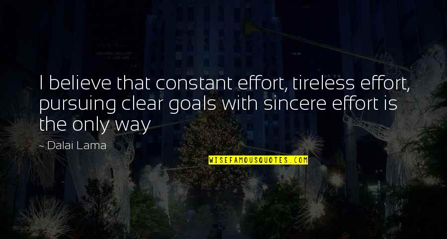 Nogel On Thyroid Quotes By Dalai Lama: I believe that constant effort, tireless effort, pursuing