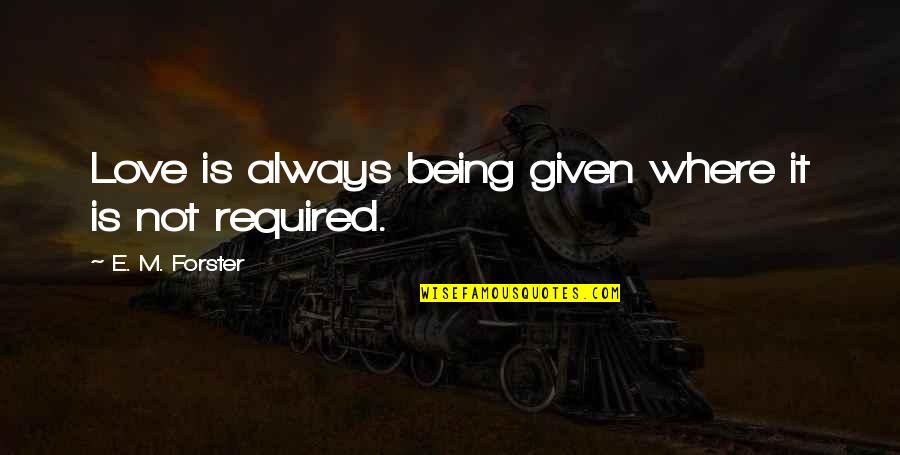 Noidat Quotes By E. M. Forster: Love is always being given where it is Noidat Quotes By E. M. Forster: Love is always being given where it is