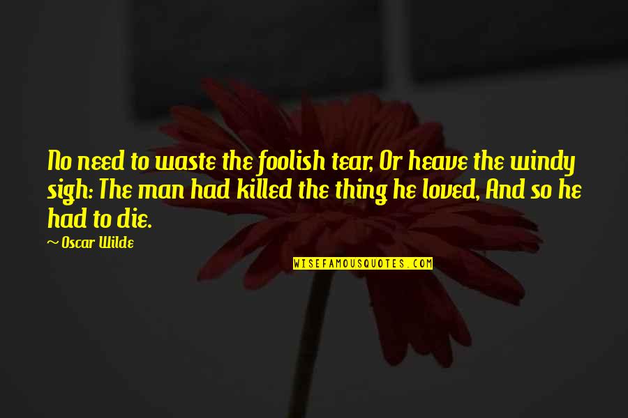 Noise In The Workplace Quotes By Oscar Wilde: No need to waste the foolish tear, Or