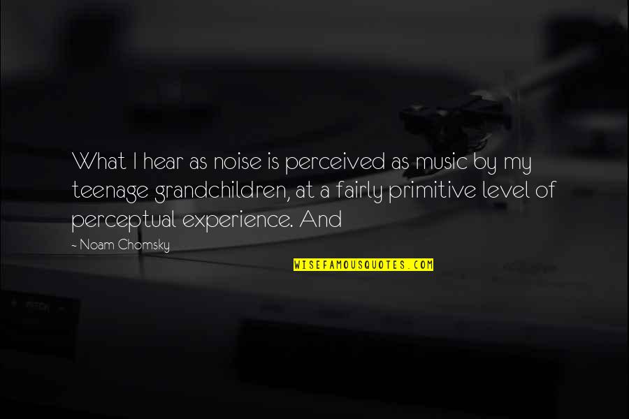 Noise Music Quotes By Noam Chomsky: What I hear as noise is perceived as