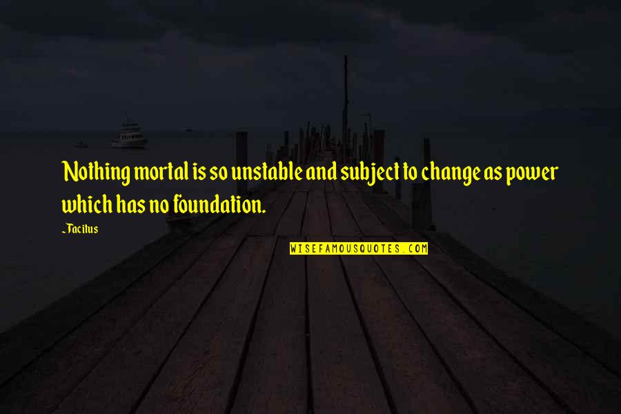 Nojkaz Quotes By Tacitus: Nothing mortal is so unstable and subject to