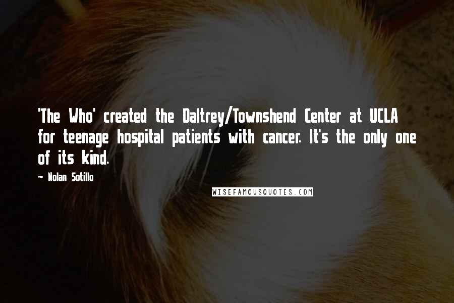 Nolan Sotillo quotes: 'The Who' created the Daltrey/Townshend Center at UCLA for teenage hospital patients with cancer. It's the only one of its kind.