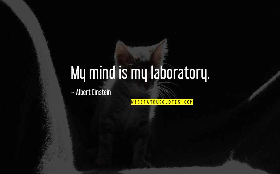 Nolte Mug Quotes By Albert Einstein: My mind is my laboratory.