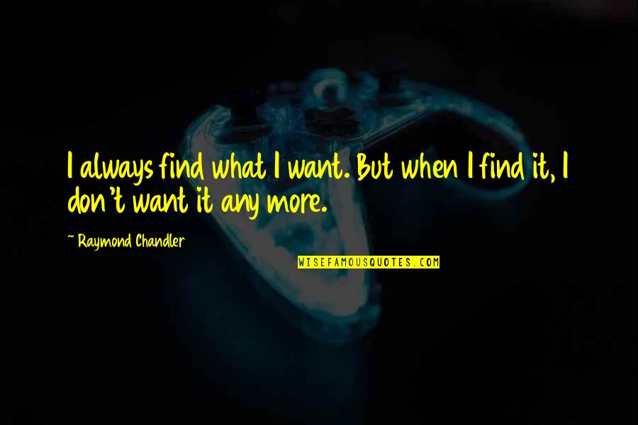 Noltemeyer Company Quotes By Raymond Chandler: I always find what I want. But when Noltemeyer Company Quotes By Raymond Chandler: I always find what I want. But when