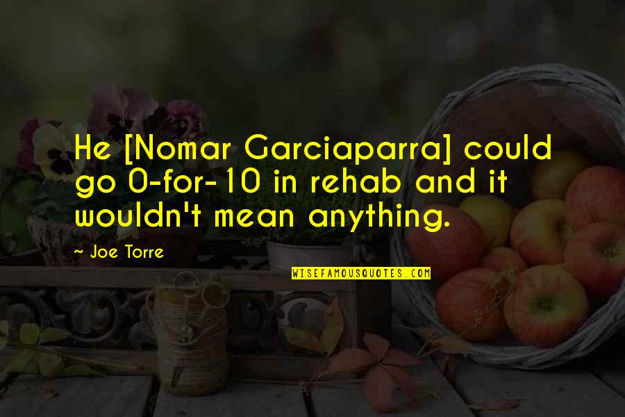 Nomar Garciaparra Quotes By Joe Torre: He [Nomar Garciaparra] could go 0-for-10 in rehab