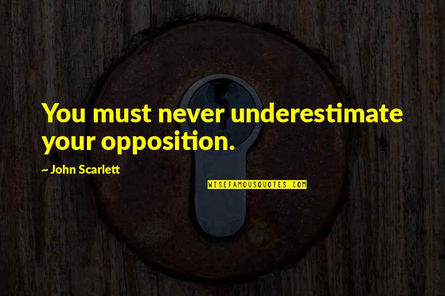 Nomear Significado Quotes By John Scarlett: You must never underestimate your opposition. Nomear Significado Quotes By John Scarlett: You must never underestimate your opposition.