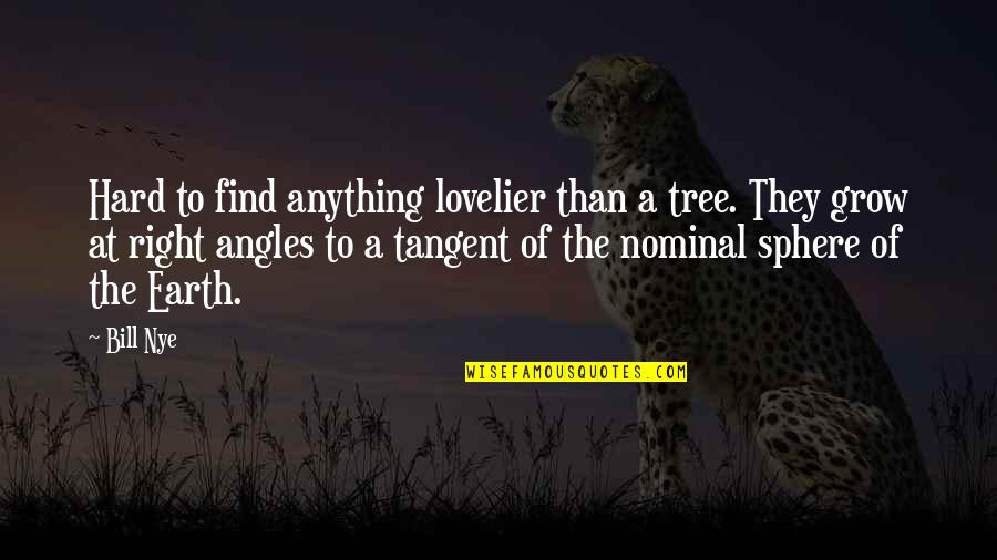 Nominal Quotes By Bill Nye: Hard to find anything lovelier than a tree.