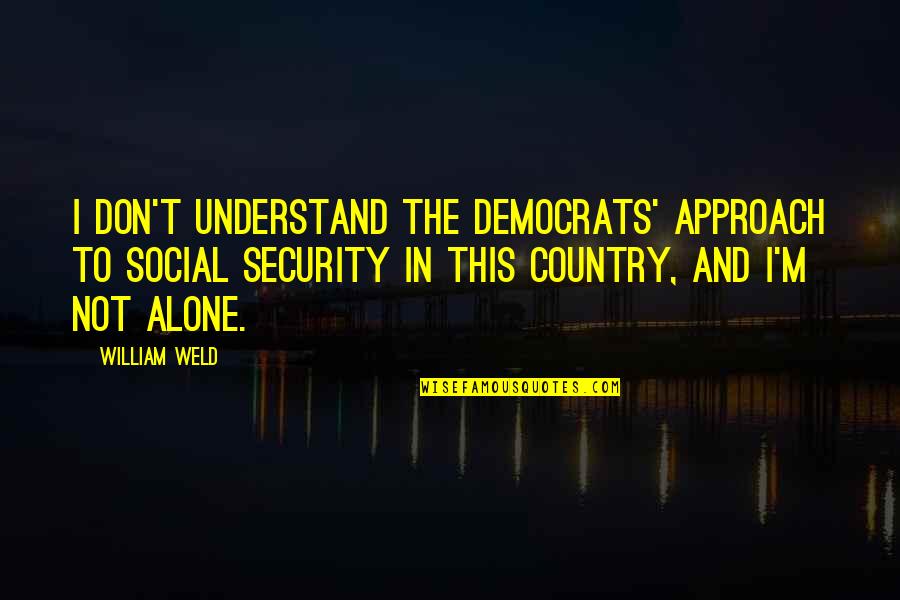 Nomu Quotes By William Weld: I don't understand the Democrats' approach to Social