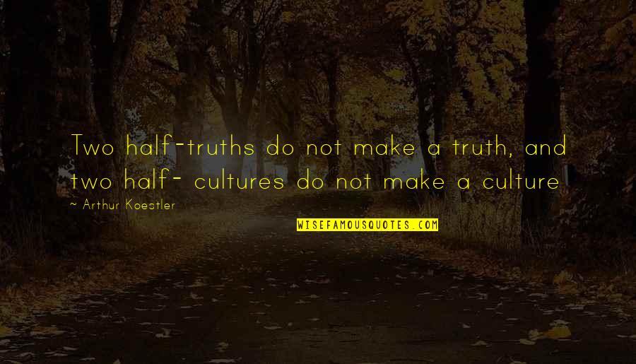 Nomzamo Quotes By Arthur Koestler: Two half-truths do not make a truth, and