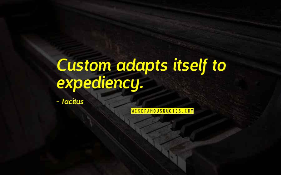 Non Abstract Birth Quotes By Tacitus: Custom adapts itself to expediency.