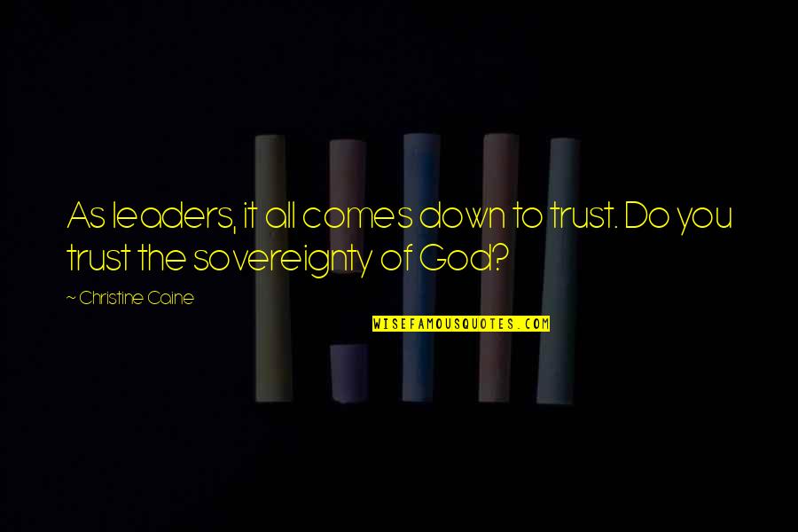 Non Agreement Nrc Quotes By Christine Caine: As leaders, it all comes down to trust.