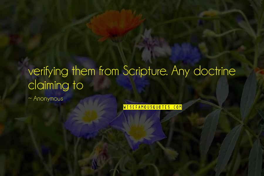 Non Communicating Uterine Quotes By Anonymous: verifying them from Scripture. Any doctrine claiming to