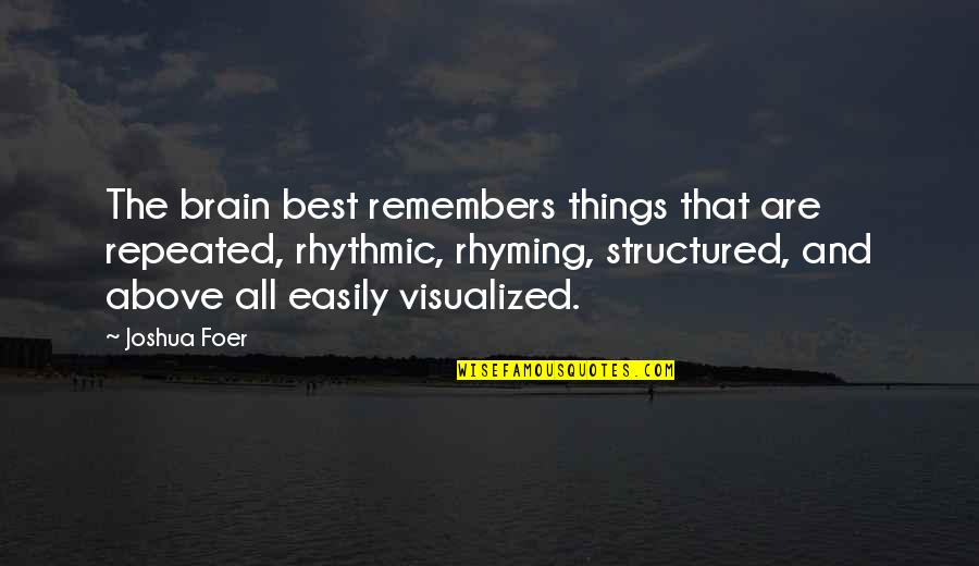 Non Comparative Scaling Quotes By Joshua Foer: The brain best remembers things that are repeated,