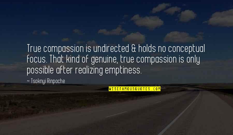 Non Conceptual Quotes By Tsoknyi Rinpoche: True compassion is undirected & holds no conceptual