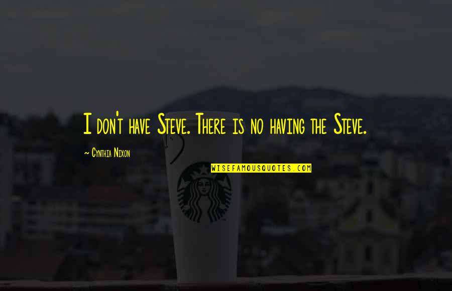 Non Contradiction Examples Quotes By Cynthia Nixon: I don't have Steve. There is no having