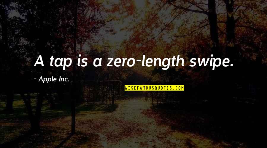 Non Copyright Quotes By Apple Inc.: A tap is a zero-length swipe.