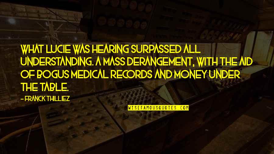 Non Hearing Aid Quotes By Franck Thilliez: What Lucie was hearing surpassed all understanding. A Non Hearing Aid Quotes By Franck Thilliez: What Lucie was hearing surpassed all understanding. A