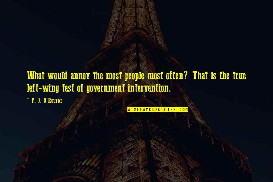 Non Intervention Quotes By P. J. O'Rourke: What would annoy the most people most often?