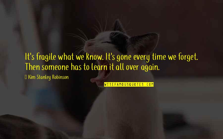 Non Managerial Employees Quotes By Kim Stanley Robinson: It's fragile what we know. It's gone every