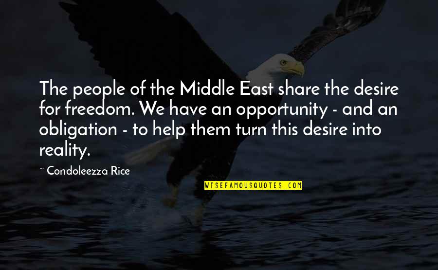 Non Obligation Quotes By Condoleezza Rice: The people of the Middle East share the