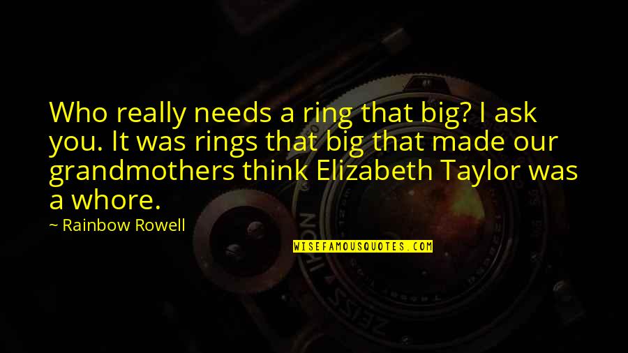 Non Payer Sale Quotes By Rainbow Rowell: Who really needs a ring that big? I