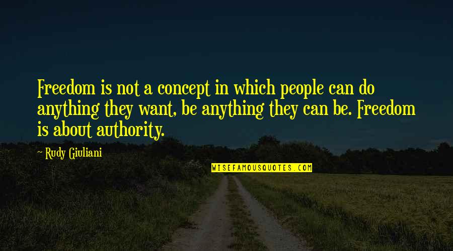 Non Paying Dating Quotes By Rudy Giuliani: Freedom is not a concept in which people