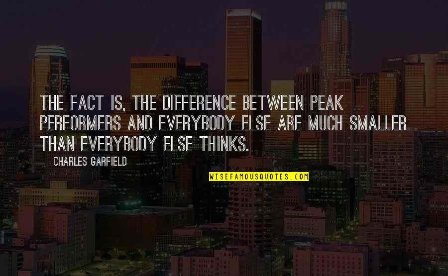 Non Performers Quotes By Charles Garfield: The fact is, the difference between peak performers Non Performers Quotes By Charles Garfield: The fact is, the difference between peak performers