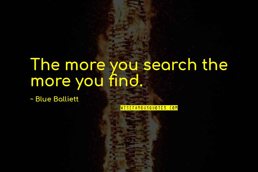 Non Poisonous Caterpillars Quotes By Blue Balliett: The more you search the more you find.