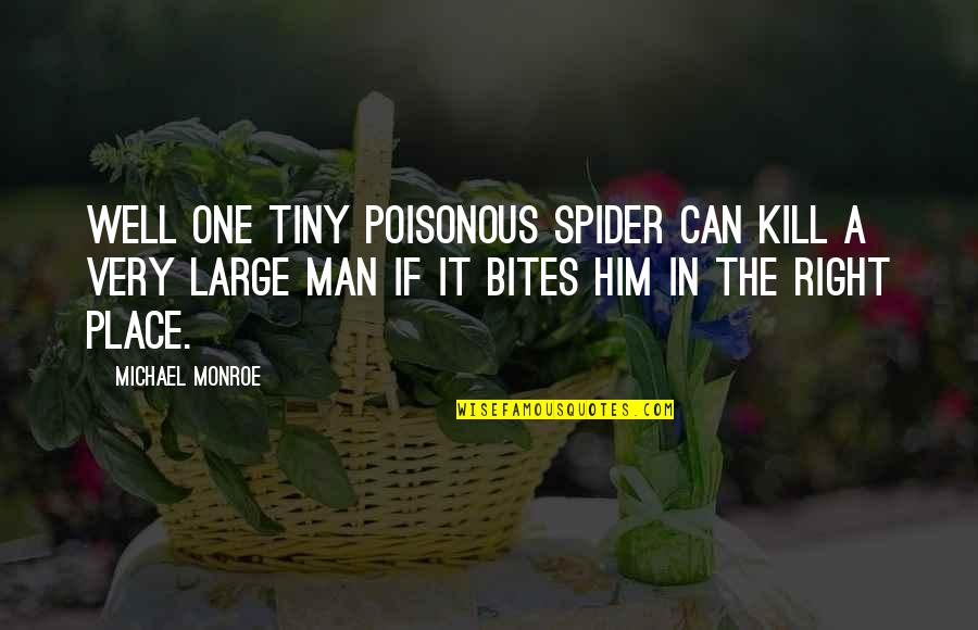 Non Poisonous Spider Quotes By Michael Monroe: Well one tiny poisonous spider can kill a
