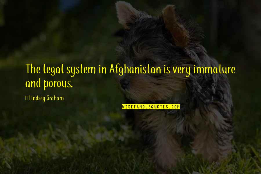 Non Porous Quotes By Lindsey Graham: The legal system in Afghanistan is very immature Non Porous Quotes By Lindsey Graham: The legal system in Afghanistan is very immature
