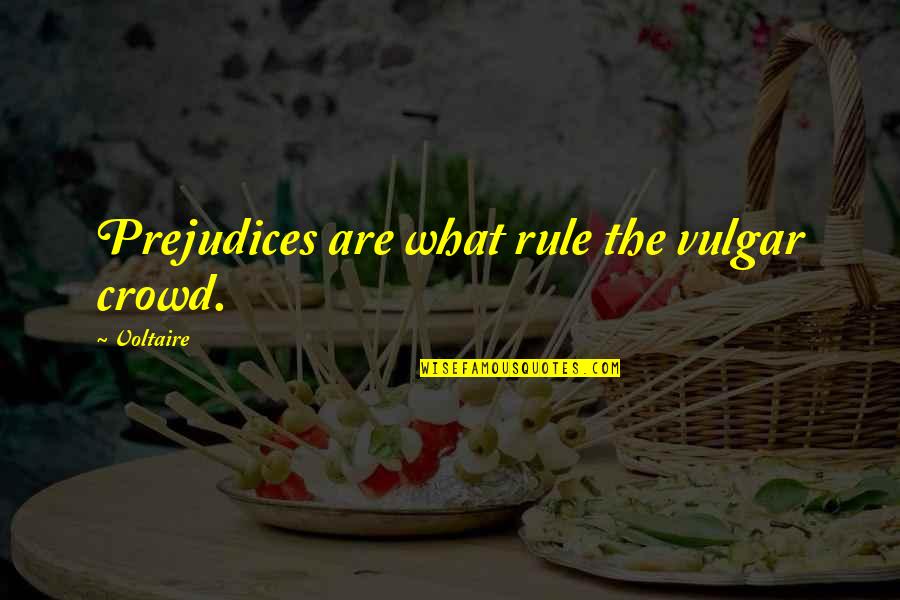 Non Prejudice Quotes By Voltaire: Prejudices are what rule the vulgar crowd.