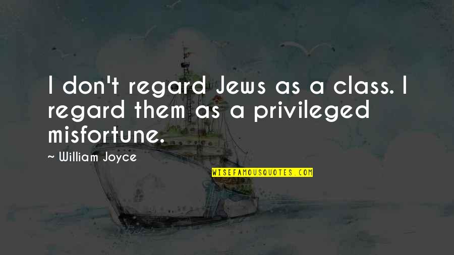 Non Privileged Quotes By William Joyce: I don't regard Jews as a class. I
