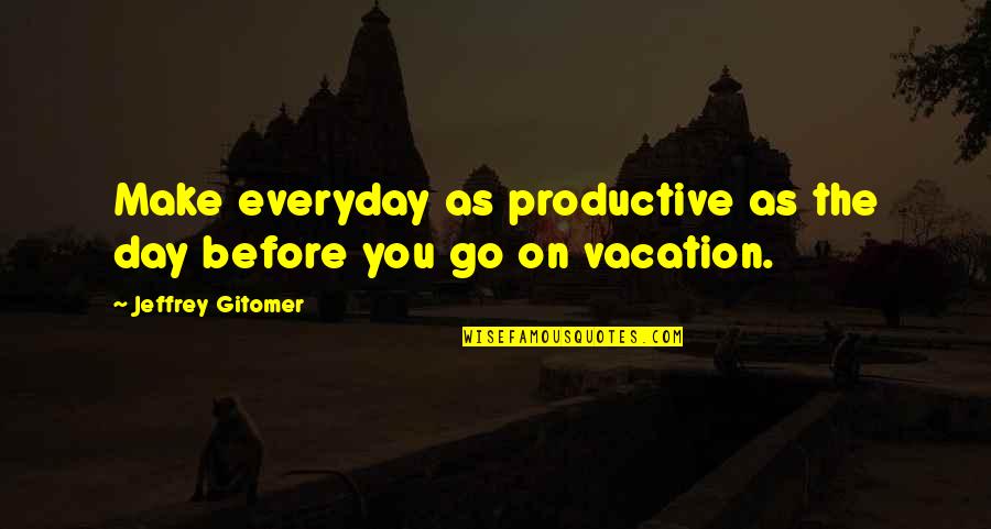 Non Productive Day Quotes By Jeffrey Gitomer: Make everyday as productive as the day before Non Productive Day Quotes By Jeffrey Gitomer: Make everyday as productive as the day before