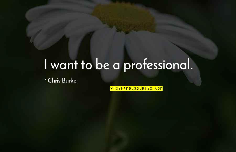 Non Professional Quotes By Chris Burke: I want to be a professional.