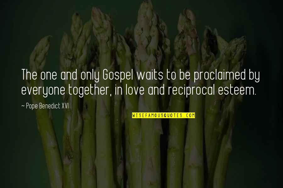 Non Reciprocal Love Quotes By Pope Benedict XVI: The one and only Gospel waits to be