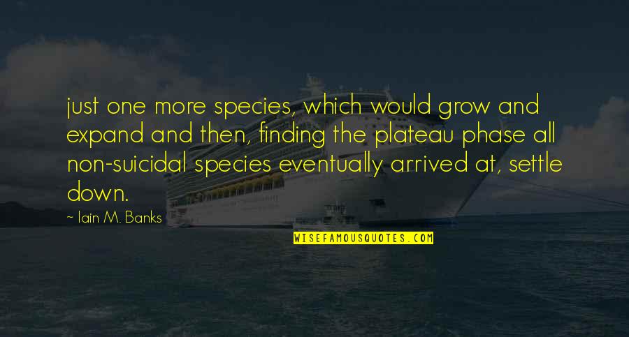 Non Suicidal Quotes By Iain M. Banks: just one more species, which would grow and
