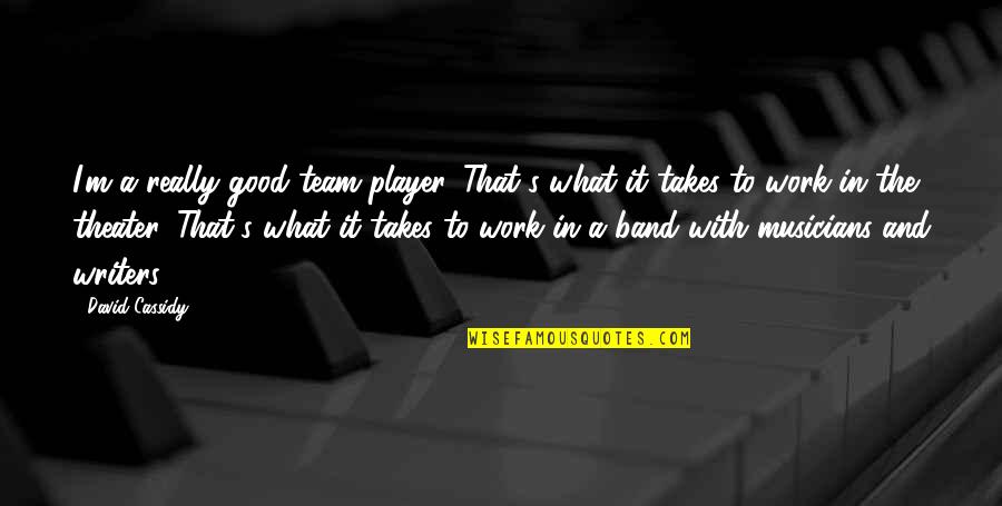 Non Team Player Quotes By David Cassidy: I'm a really good team player. That's what