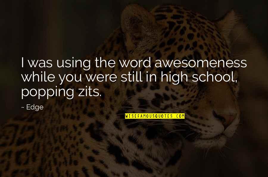 Non Therapeutic Techniques Quotes By Edge: I was using the word awesomeness while you