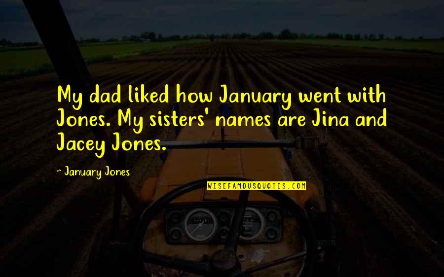 Non Ti Muovere Quotes By January Jones: My dad liked how January went with Jones.