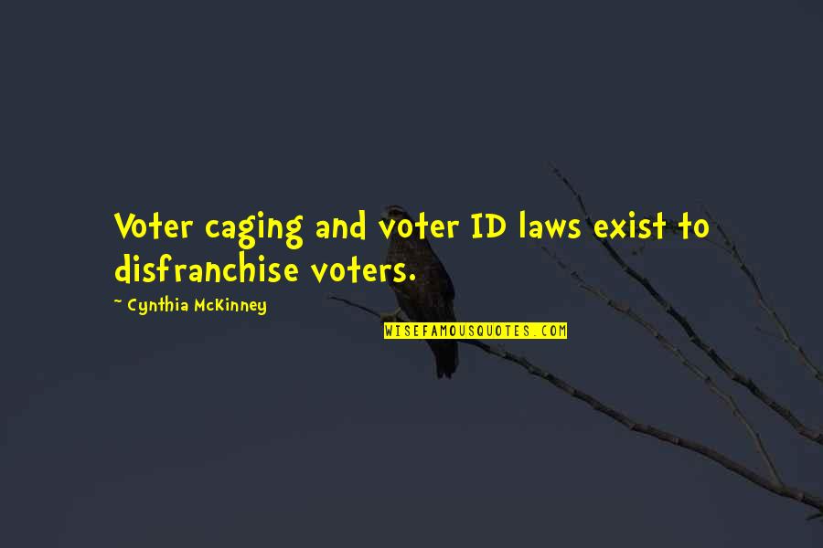 Non Voter Quotes By Cynthia McKinney: Voter caging and voter ID laws exist to