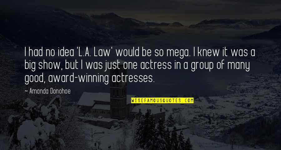 Non Winning Mega Quotes By Amanda Donohoe: I had no idea 'L.A. Law' would be