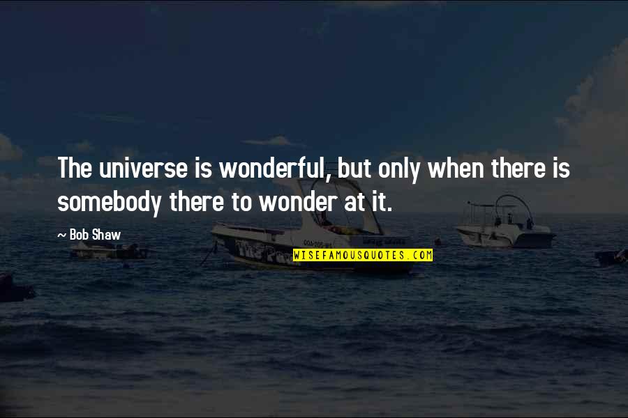 Nonbenzodiazepine Quotes By Bob Shaw: The universe is wonderful, but only when there