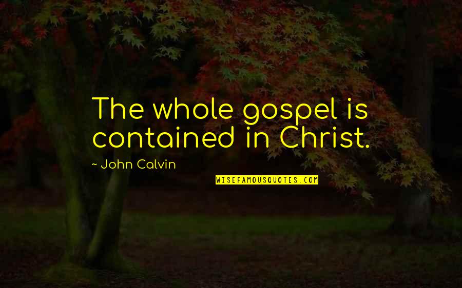 Nondiscrimination Provisions Quotes By John Calvin: The whole gospel is contained in Christ. Nondiscrimination Provisions Quotes By John Calvin: The whole gospel is contained in Christ.