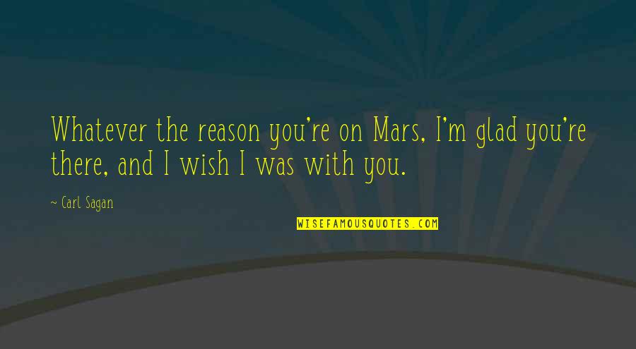 Nonethical Quotes By Carl Sagan: Whatever the reason you're on Mars, I'm glad