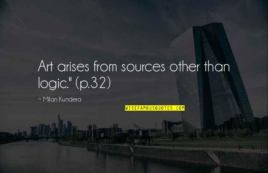 Nonette Lim Quotes By Milan Kundera: Art arises from sources other than logic." (p.32)