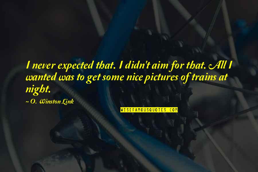 Nonette Llabres Quotes By O. Winston Link: I never expected that. I didn't aim for Nonette Llabres Quotes By O. Winston Link: I never expected that. I didn't aim for